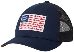 Columbia PFG Mesh Snap Back Fish Flag Ball Cap -Simms Store columbia 183700 pfg mesh snap back fish flag ball cap 08048.1651234923
