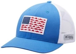 Columbia PFG Mesh Snap Back Fish Flag Ball Cap -Simms Store columbia 183700 pfg mesh snap back fish flag ball cap 13470.1651234923