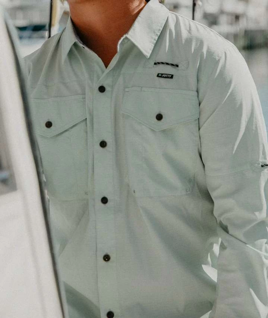 Jetty Bowline Long Sleeve Guide Shirt - Mint - Large 2 Jetty Bowline Long Sleeve Guide Shirt - Mint - Large - Image 2